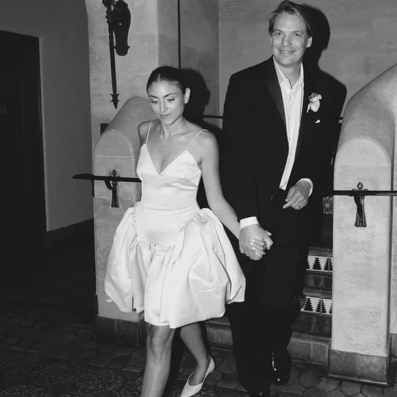 Danielle Frankel Estelle Bridal Satin Twill Mini Dress - Picture 9 of 14